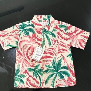 Zara Kids Tropical Pink and Green Shirt